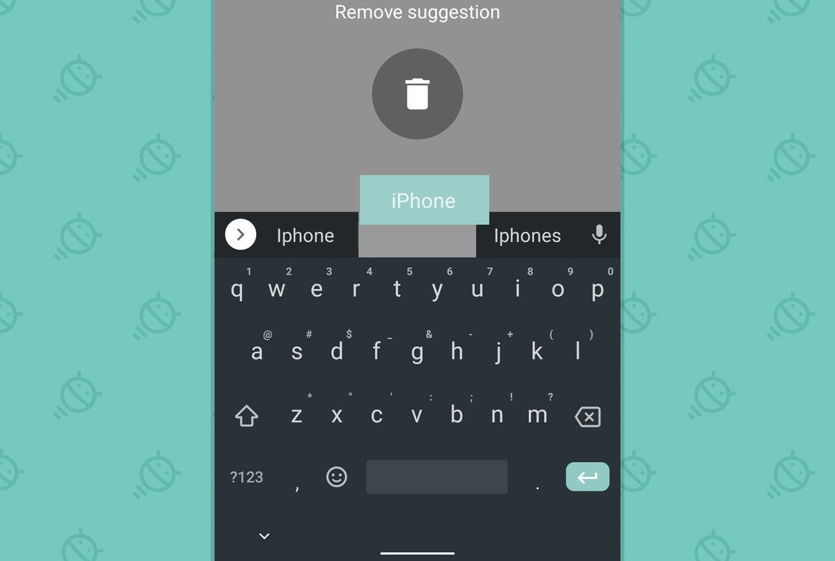 Teclado de Android Gboard: eliminar sugerencia