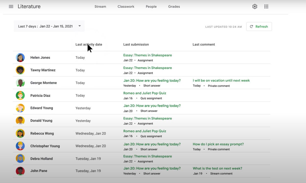 google classroom student tracking