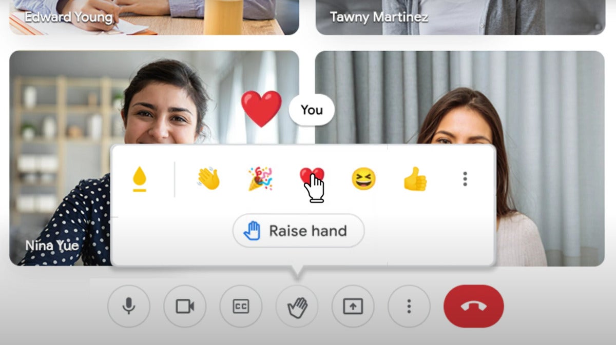 google meet emoji response