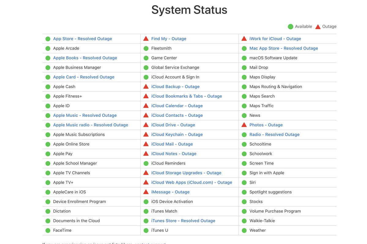 Las grandes interrupciones de los servicios en la nube de Apple pueden plantear problemas a los usuarios