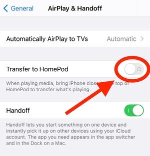 ios homepod mini music transfer setting