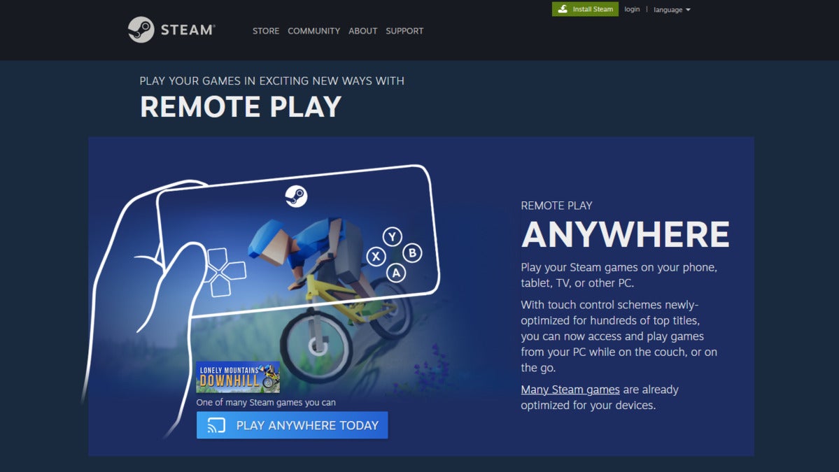 steam remote play tv