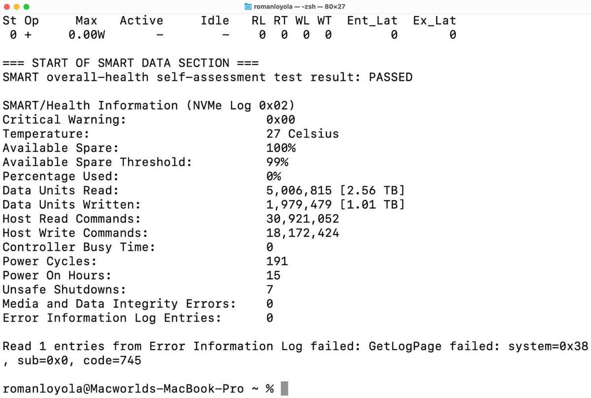 check mac ssd health