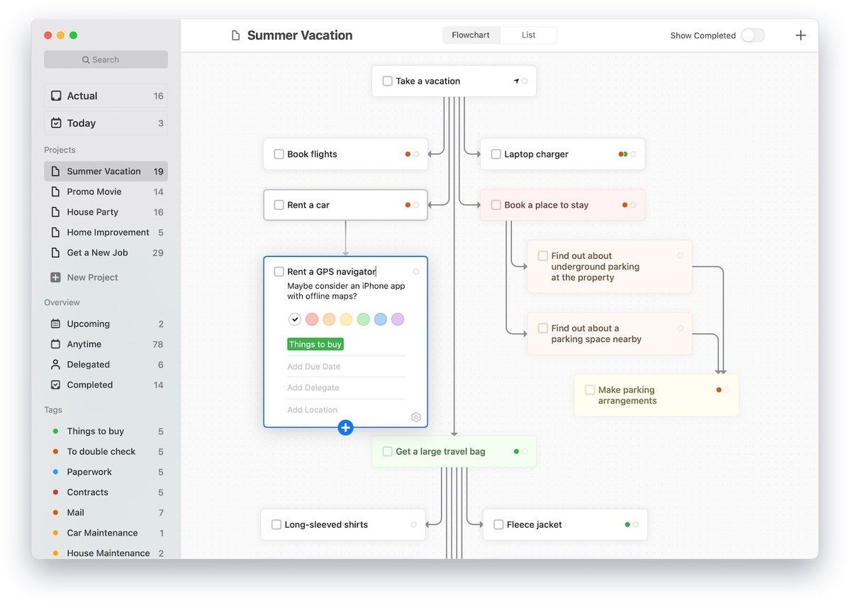 taskheat mac flowchart view