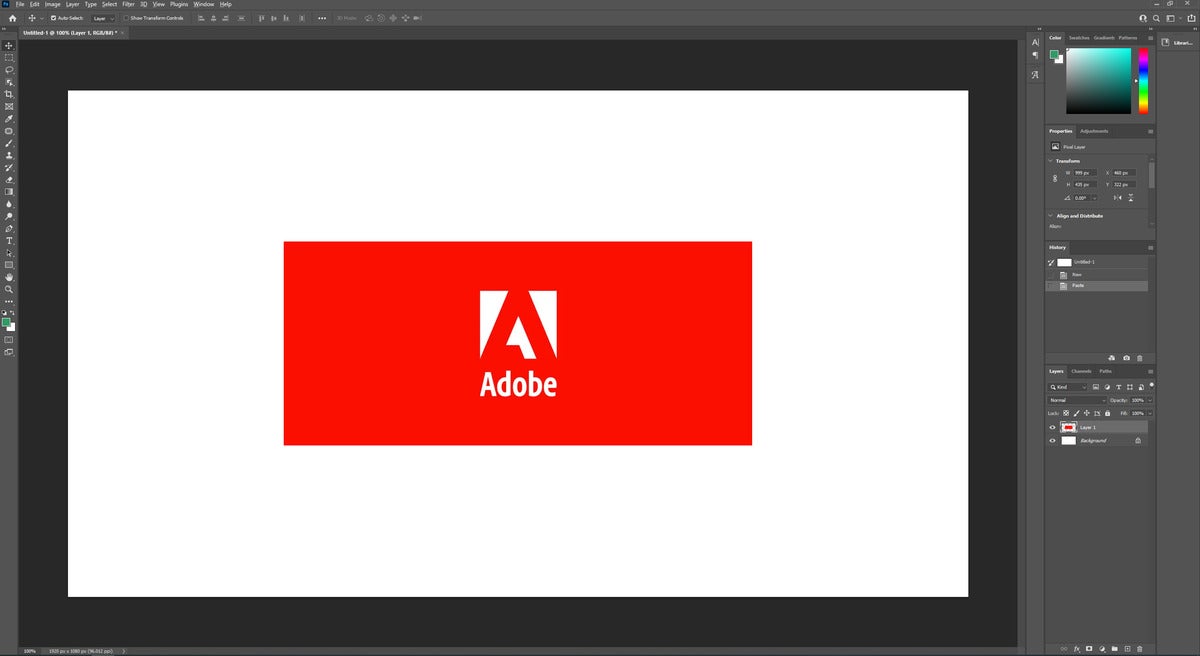 adobe logo open inside photoshop 2021