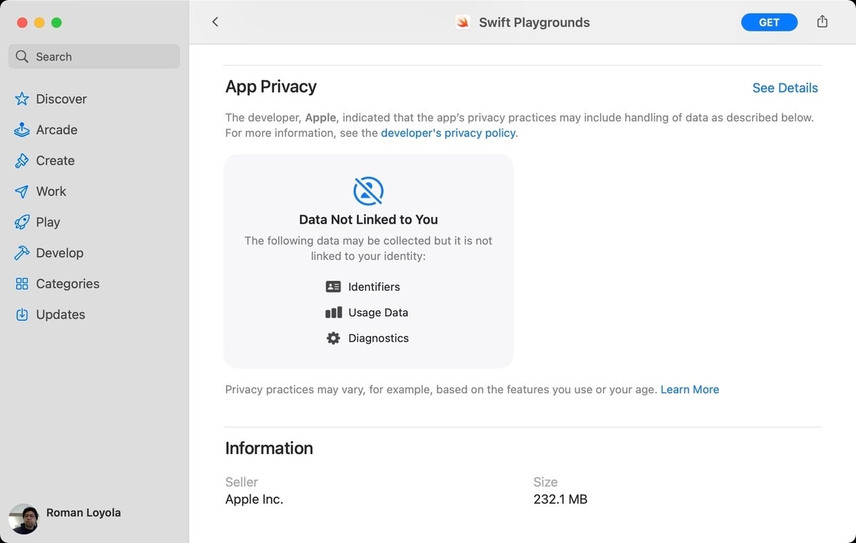 app store privacy info