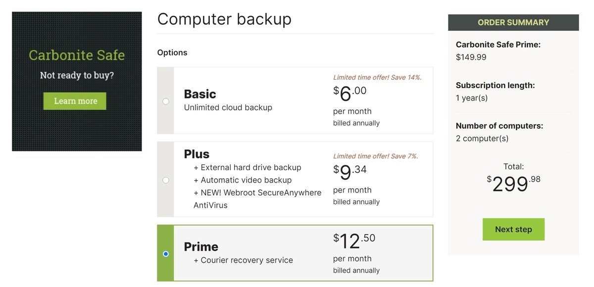 carbonite pricing