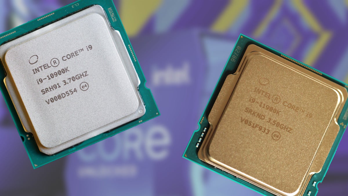 intel 10900k and 11900k on intel box background