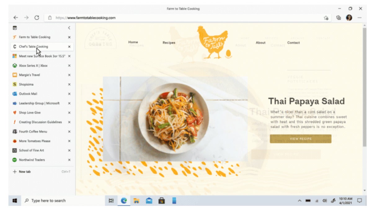 microsoft edge vertical tabs