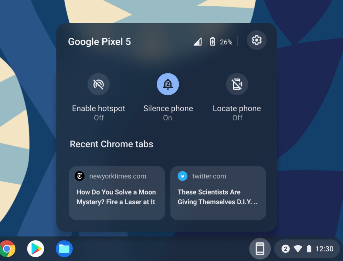 Google Chrome OS phone hub