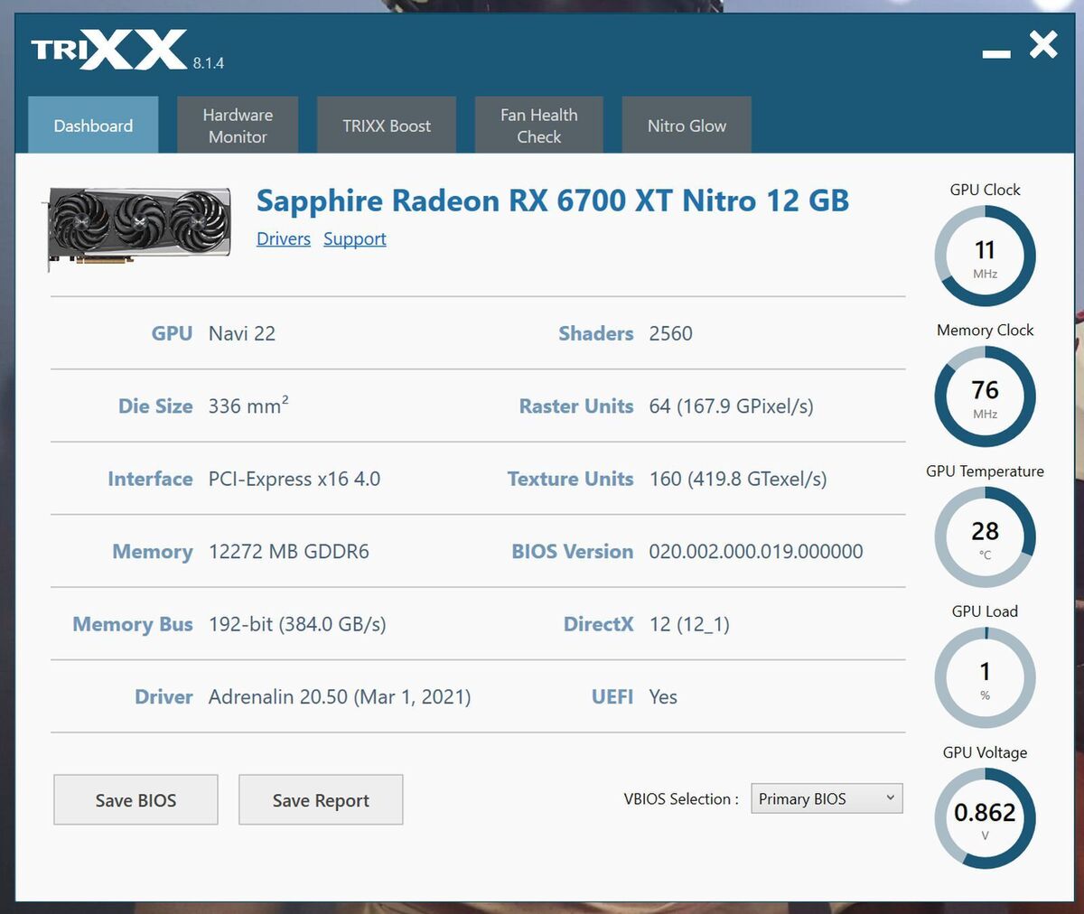 sapphire trixx main gpu