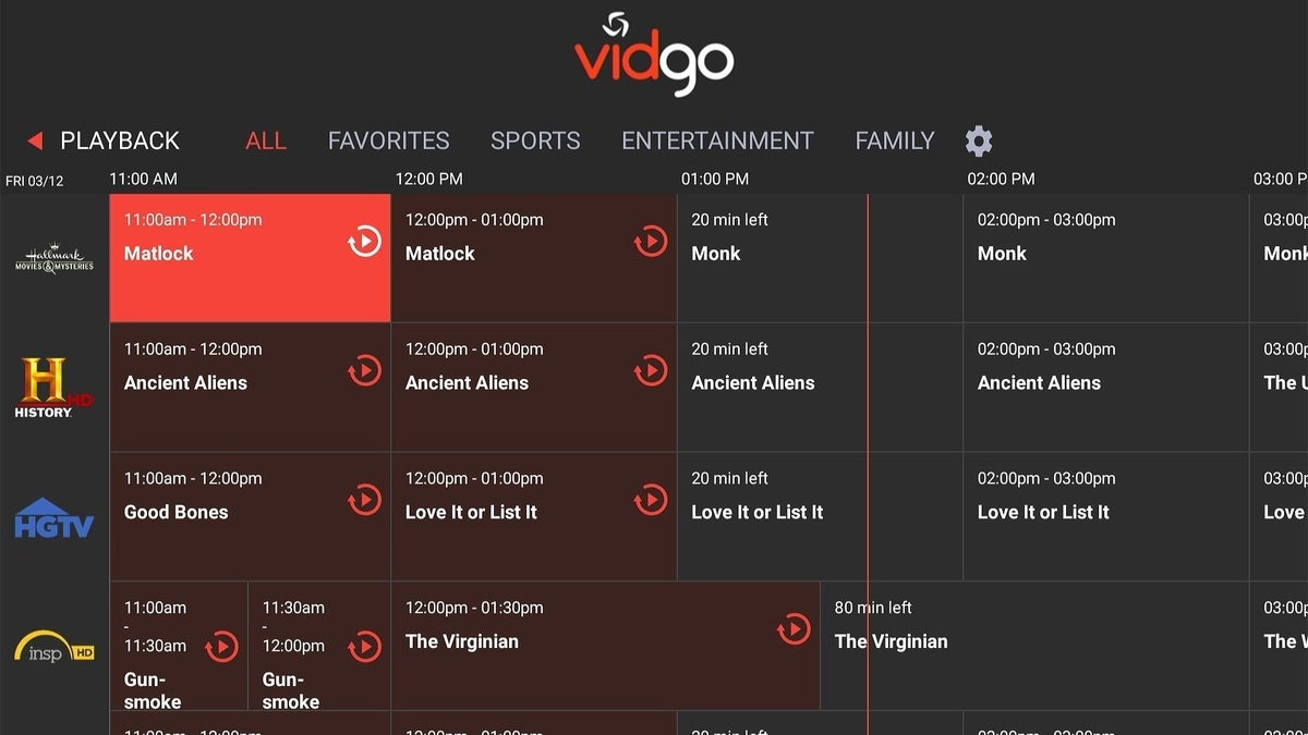 Vidgo nfl online network