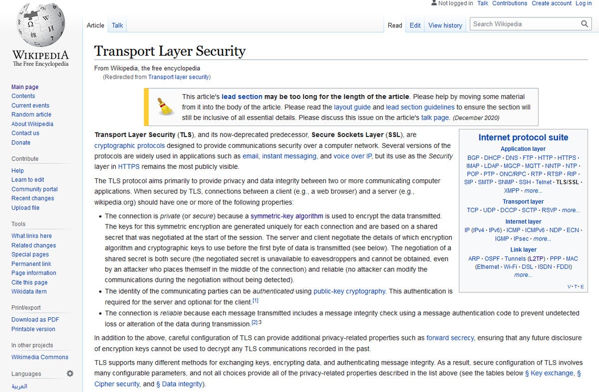 Entrée Tls Wikipedia