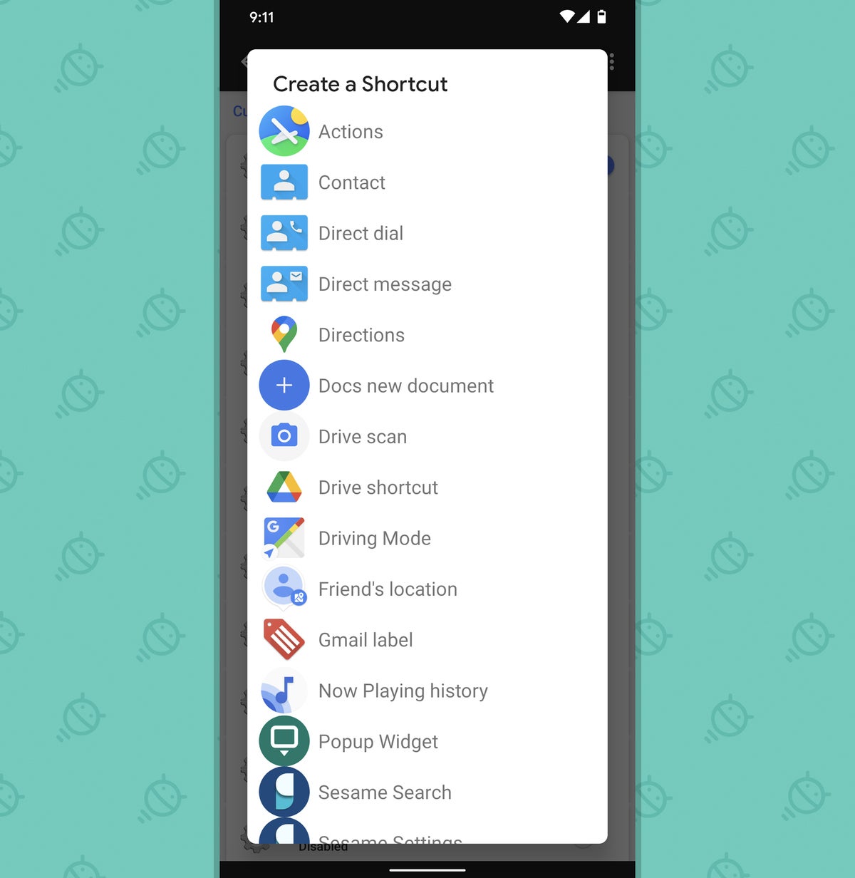 Android Quick Settings: Shortcuts