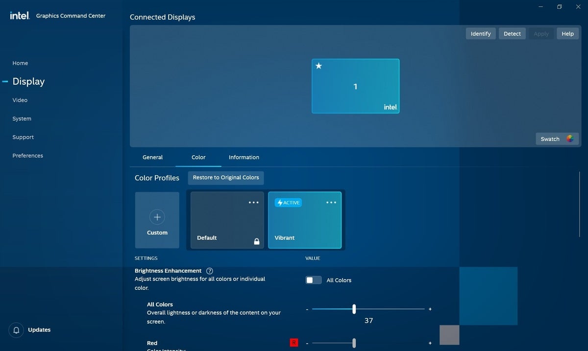 how o configue intel graphics and media control panel