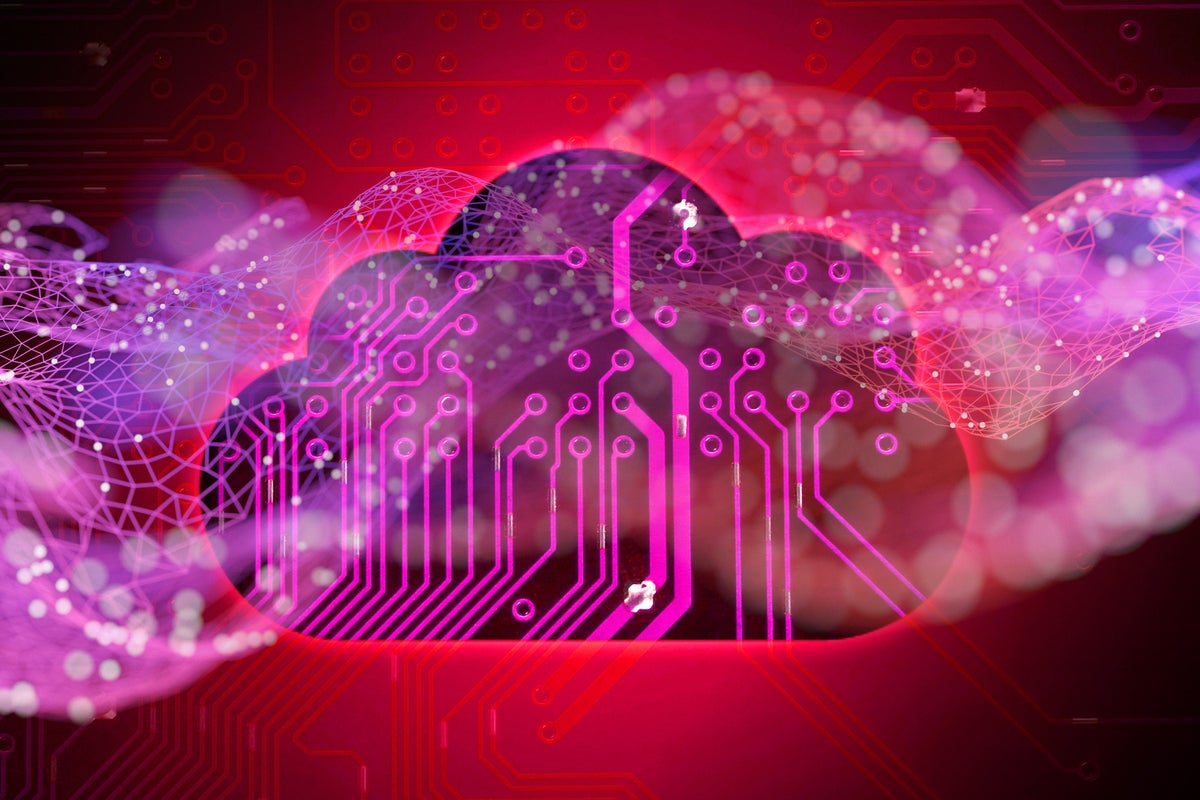 Tech Spotlight   >   Analytics [CIO]   >   Conceptual image of cloud circuits + abstract data.