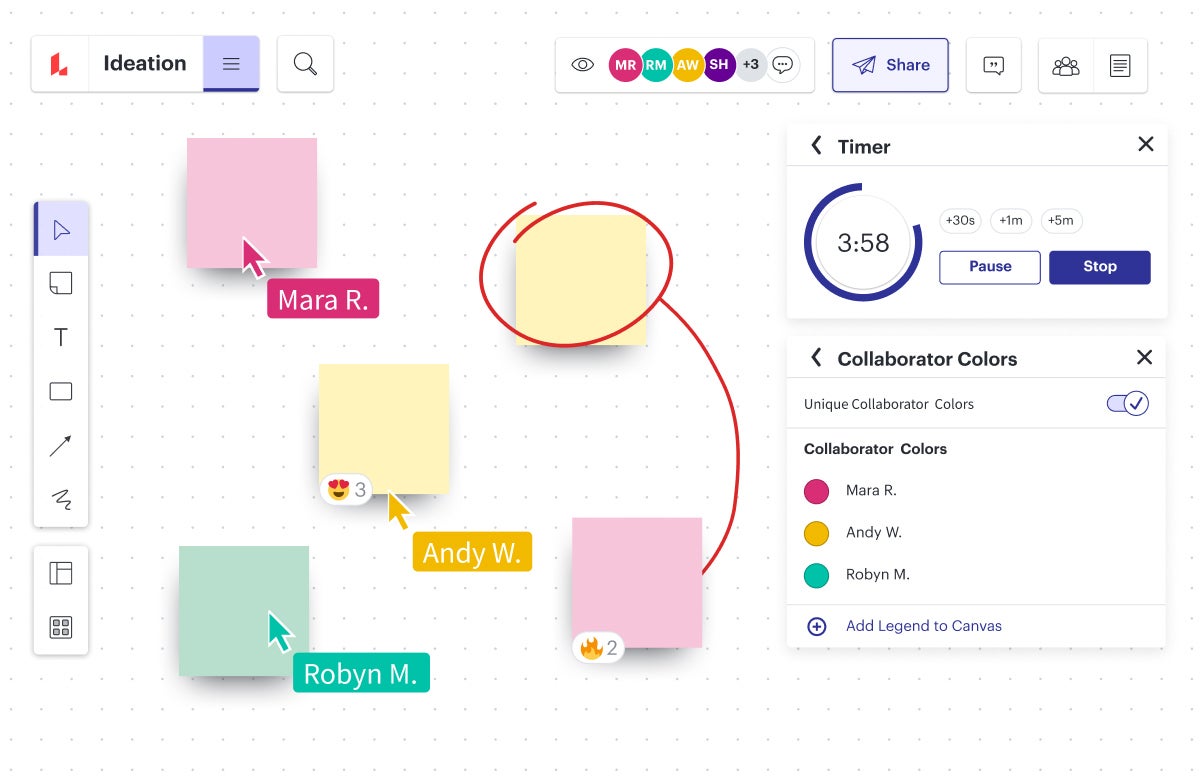 visual collab tools lucidspark colors