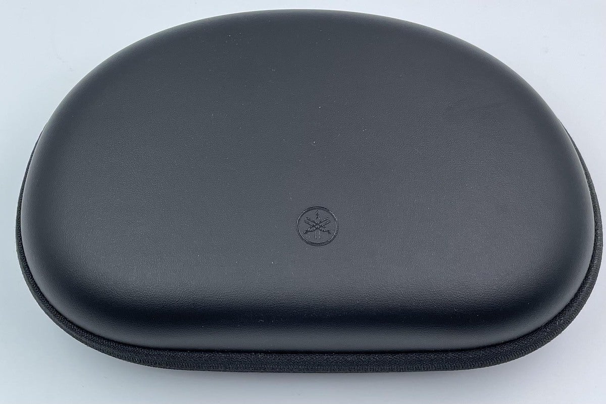 The Yamaha headphones come with a kidney-shaped hard shell carrying case, an airline adapter, and US