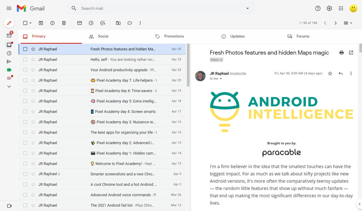 02 gmail for business preview pane