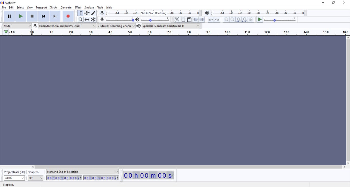 audacity main window