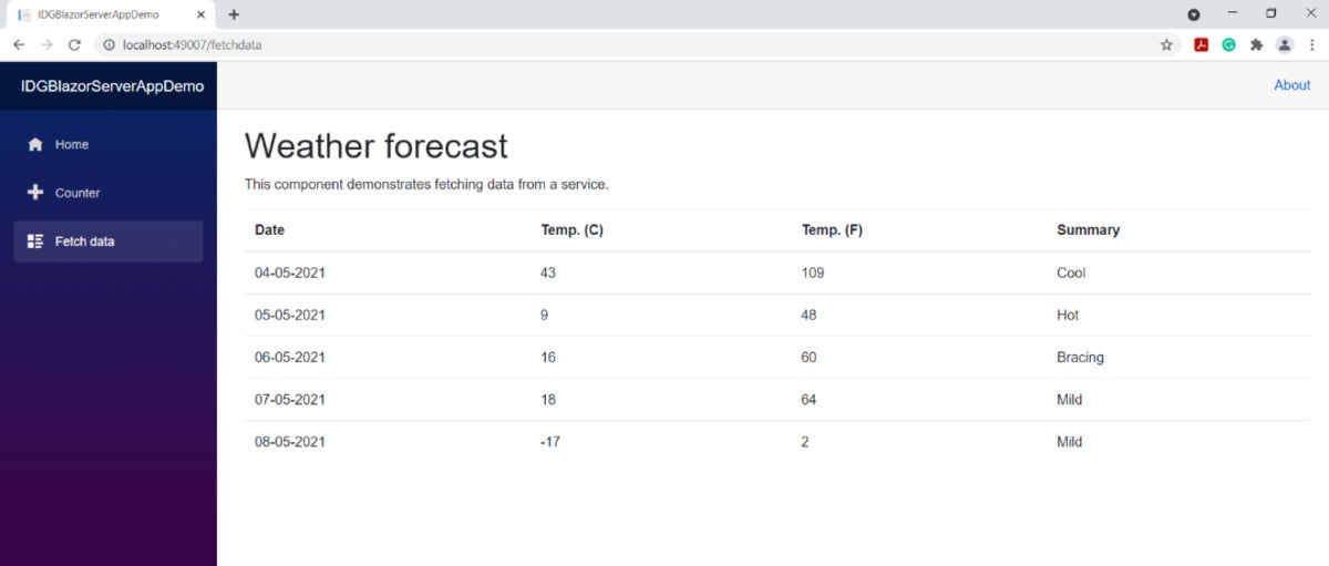 blazor server application 03