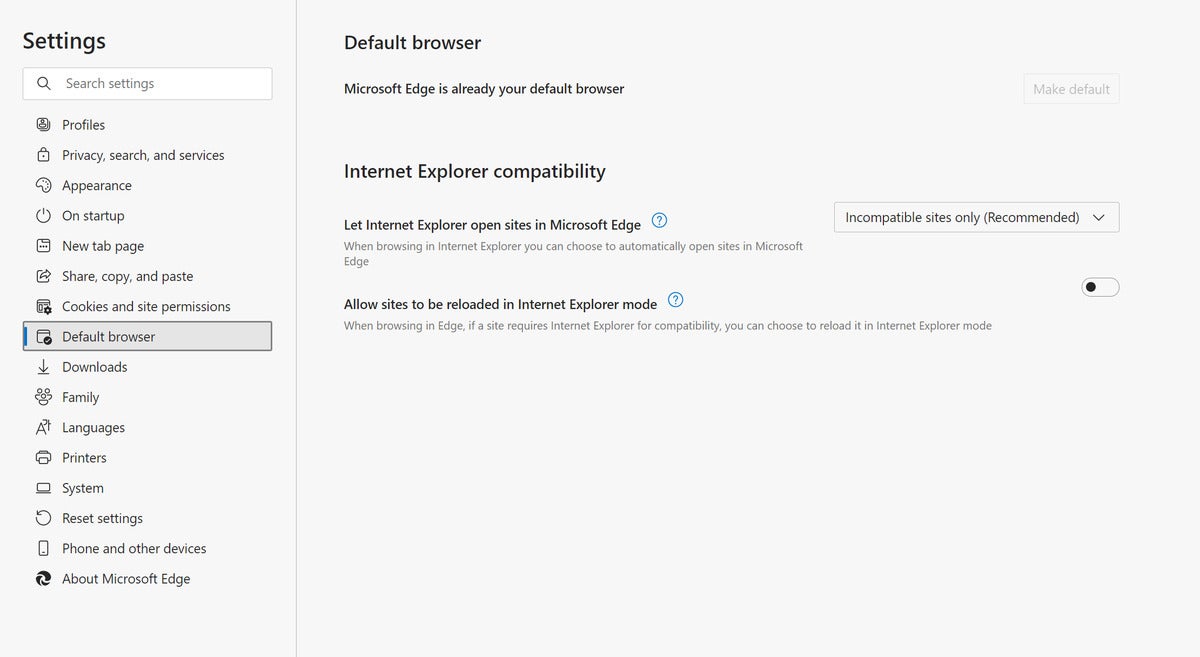 Mode de compatibilité Microsoft Internet Explorer dans Edge