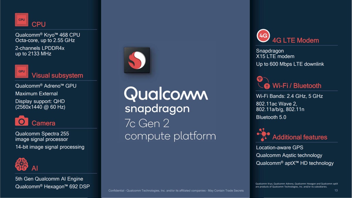qualcomm snapdragon 7c gen 2 features