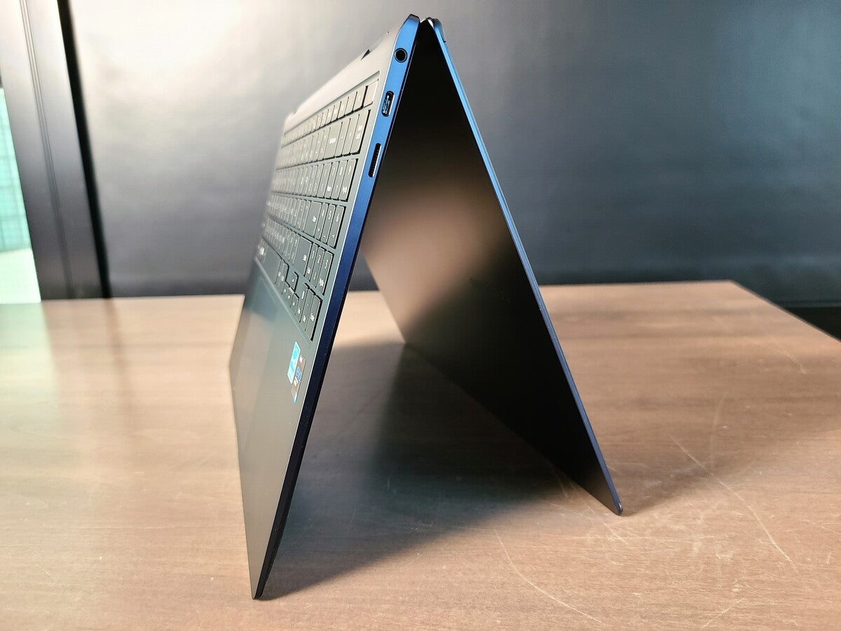 Samsung Galaxy Book Pro 360 tent mode right side