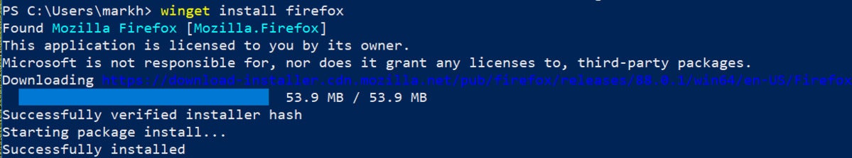 winget install firefox windows package manager microsoft