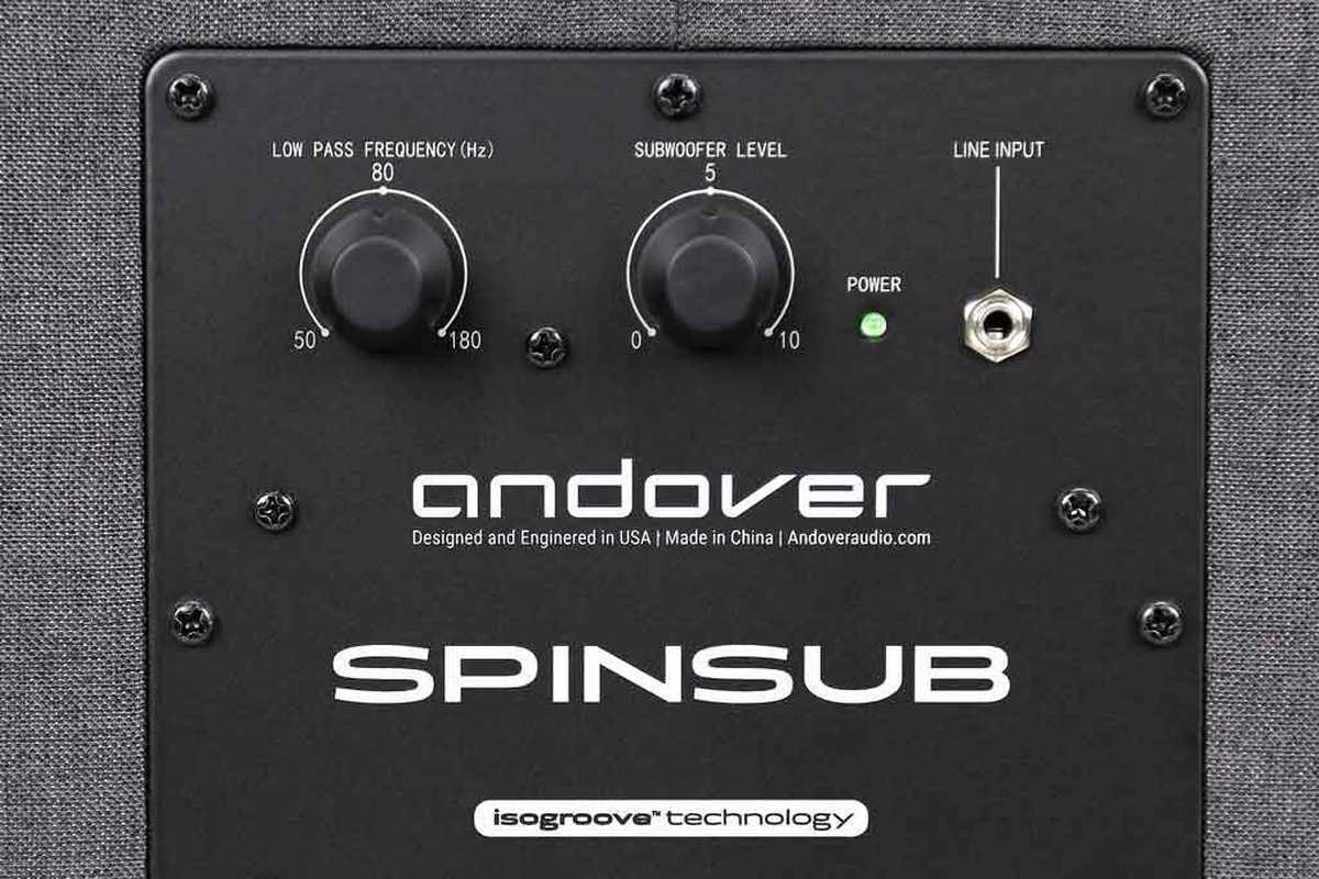 andover audio spinsub subwoofer rear panel