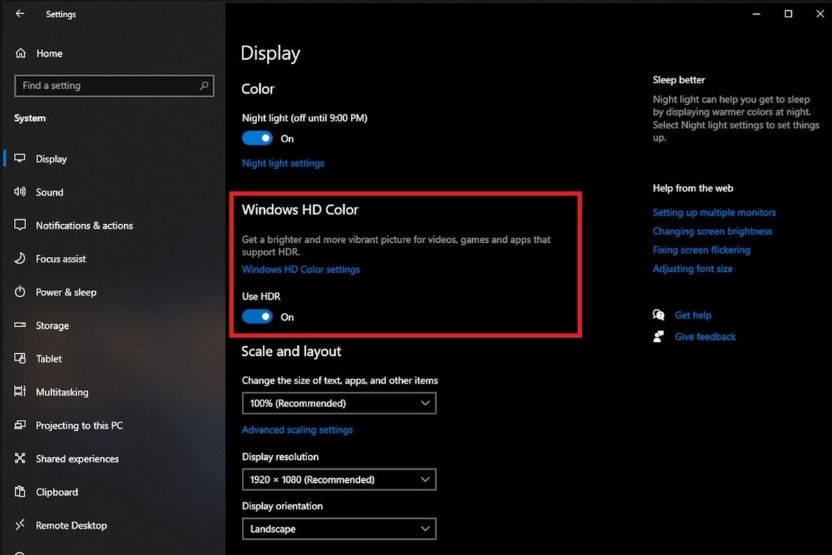 how to use windows 10 hdr 4