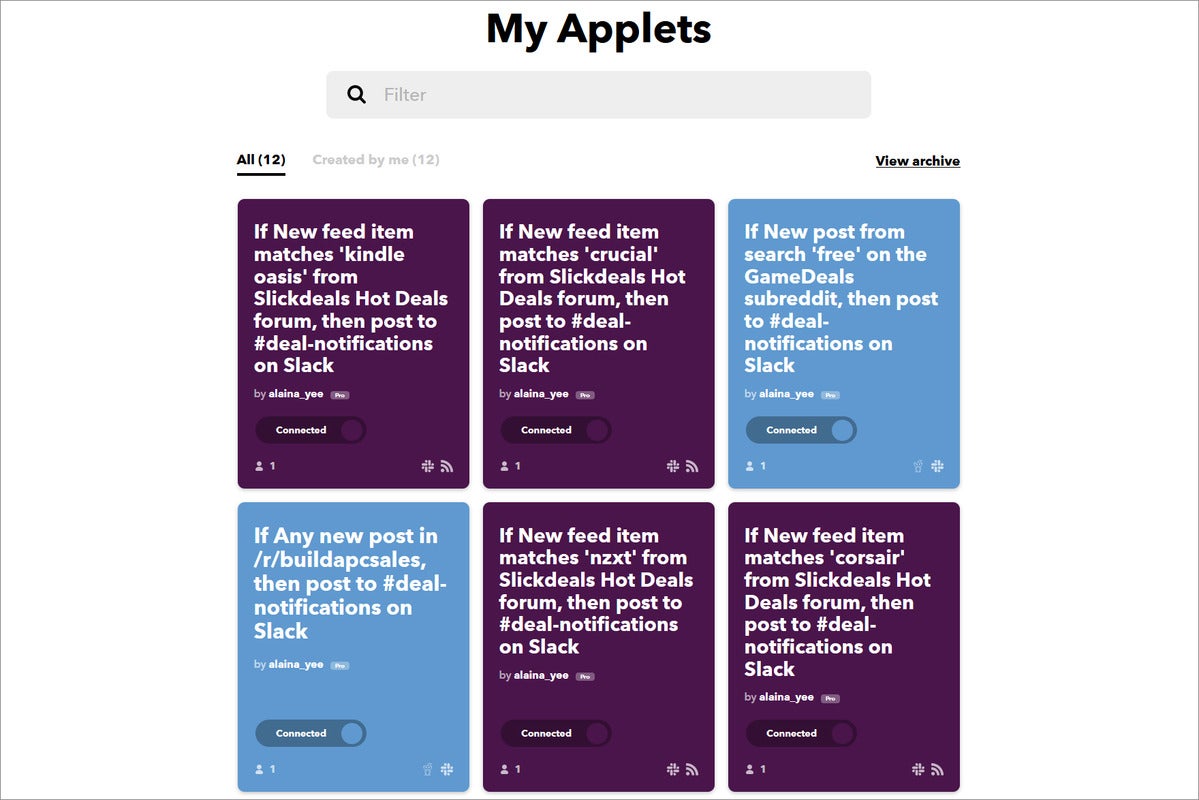 ifttt applets