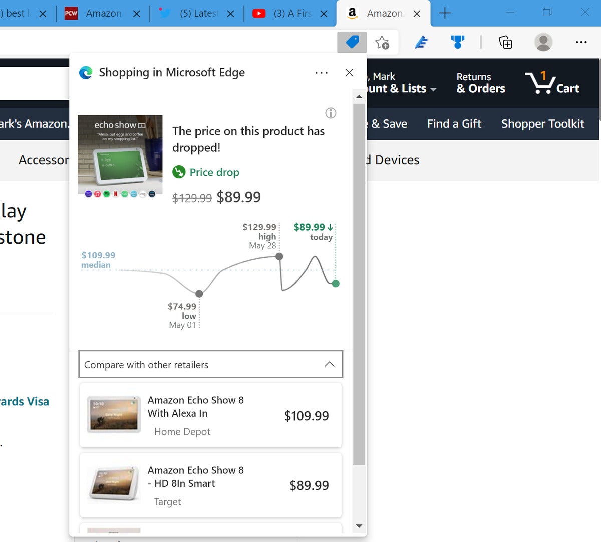 microsoft edge price history prime day