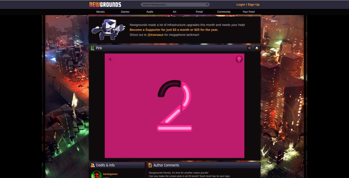 newgrounds pink gaming on Chromebooks