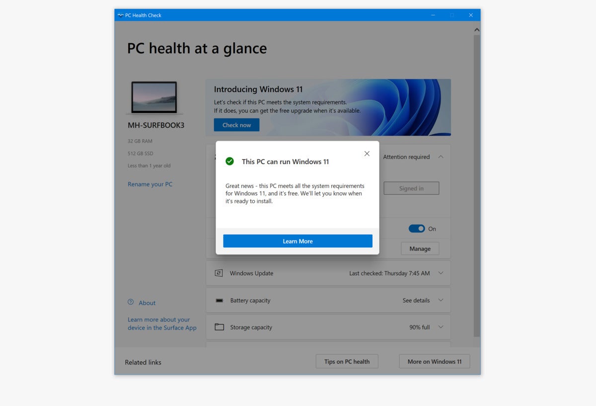 pc health check windows 11 app download