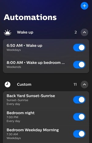 philips hue automations