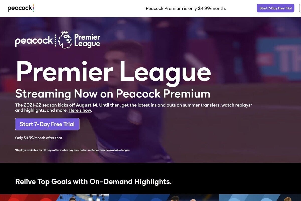 Peacock premium discount premier league replays