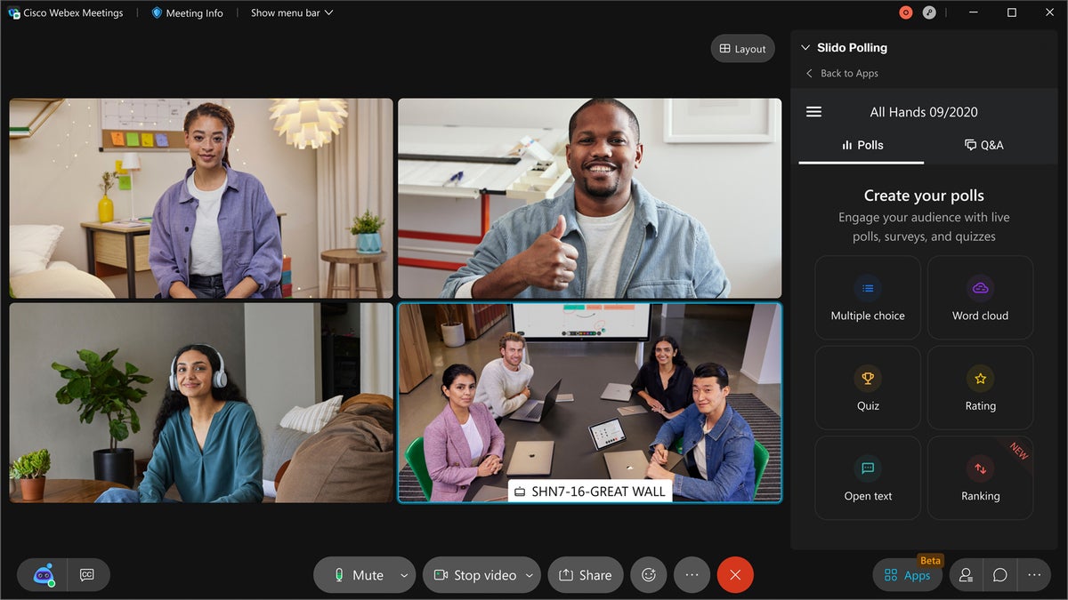 videoconferencing review 2021 cisco webex polling
