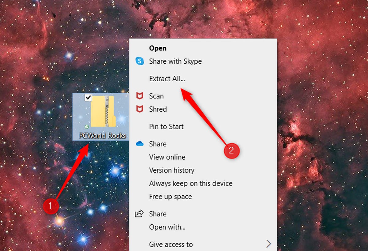 extract all button in context menu