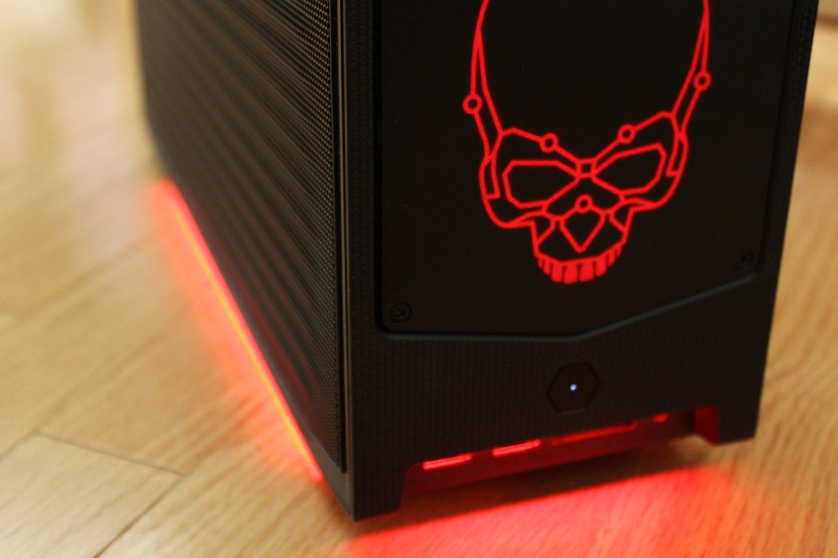 Close up of RGB on Beast Canyon NUC (red)