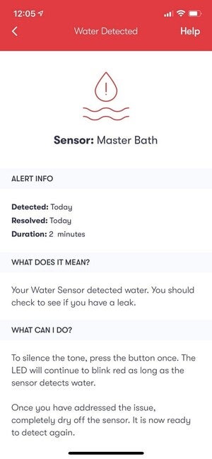phyn smart leak sensor push notification