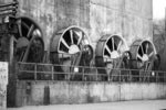 Four industrial fans on a building