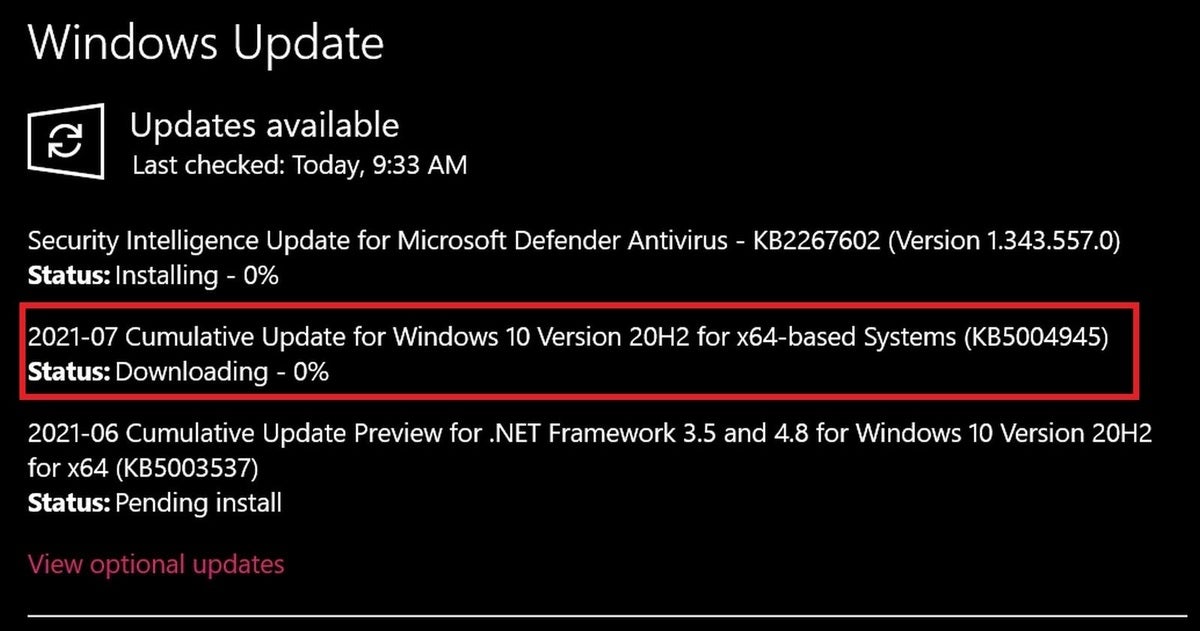 Windows update printcauchemar