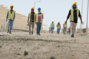 workers on site at the red sea project