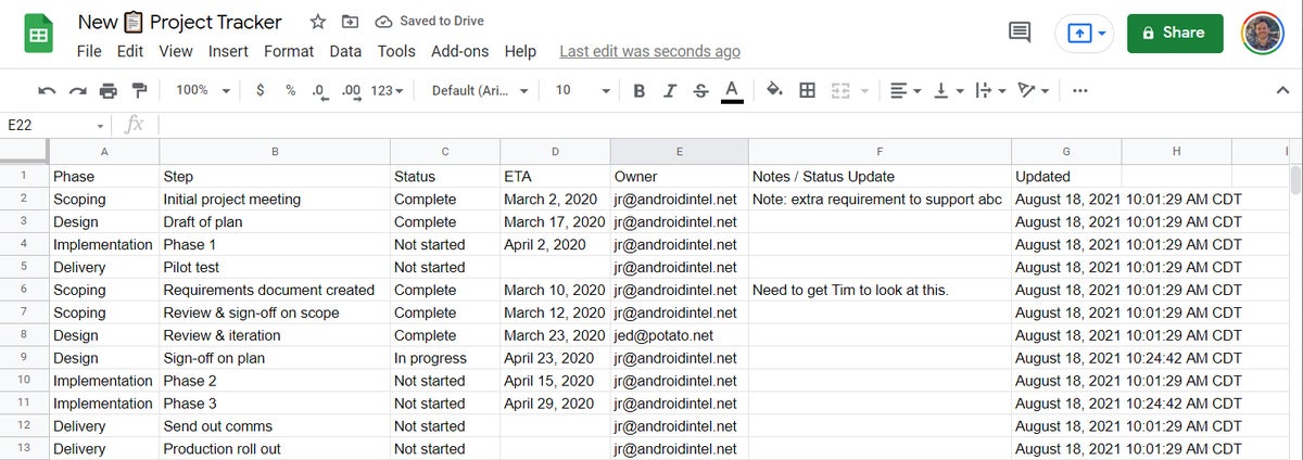 06 google tables spreadsheet