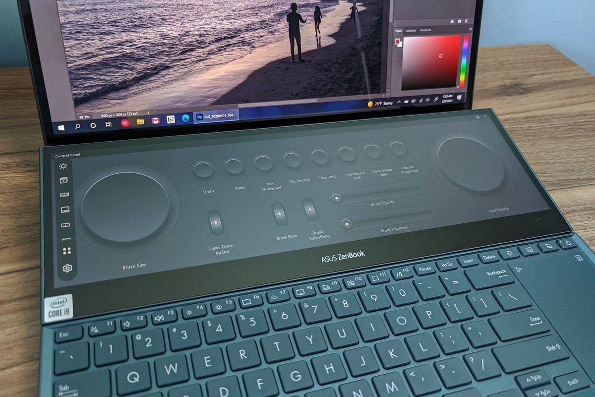 asuszenbookproduophotoshop 100899115 large | Asus Zenbook Pro Duo 15: The Biggest, Most Powerful Laptop Ever https://images.idgesg.net/images/article/2021/08/asuszenbookproduophotoshop-100899115-large.jpg?auto=webp