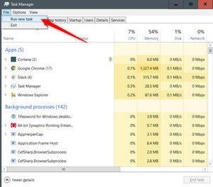 Click File And Run New Task In Task Manager