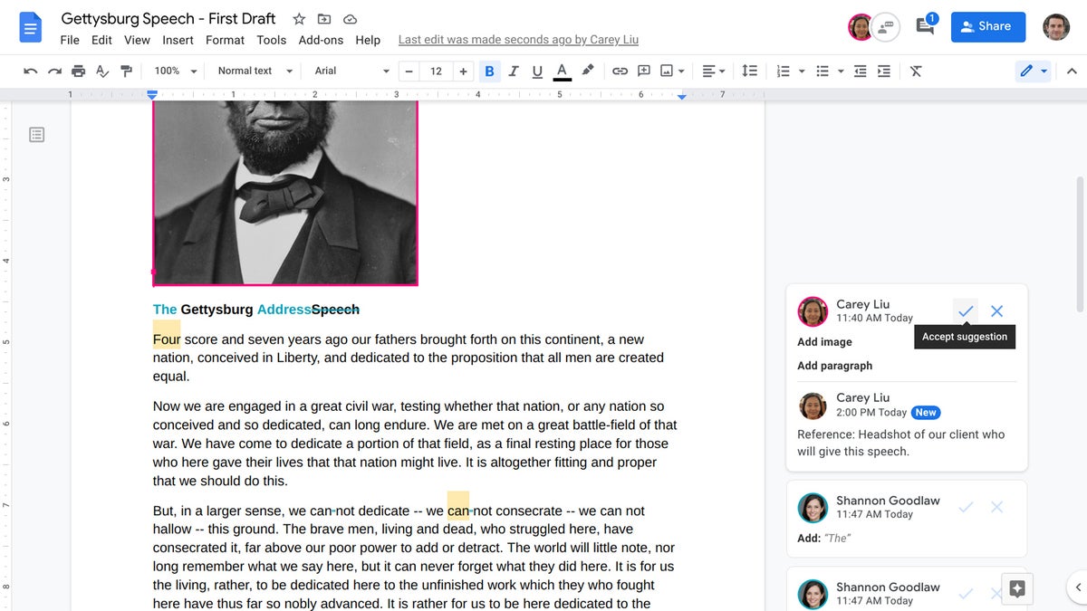 google docs 14 suggesting mode