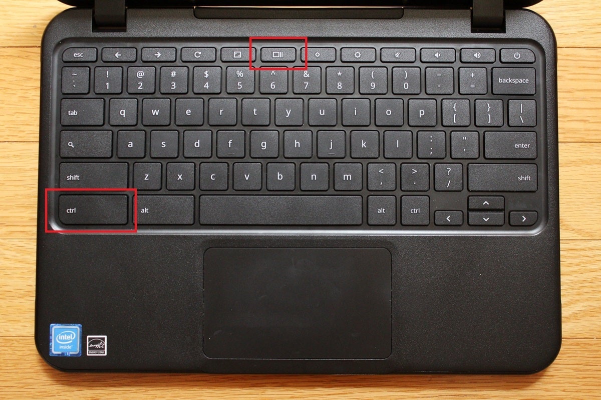 Chromebook with keys highlighted