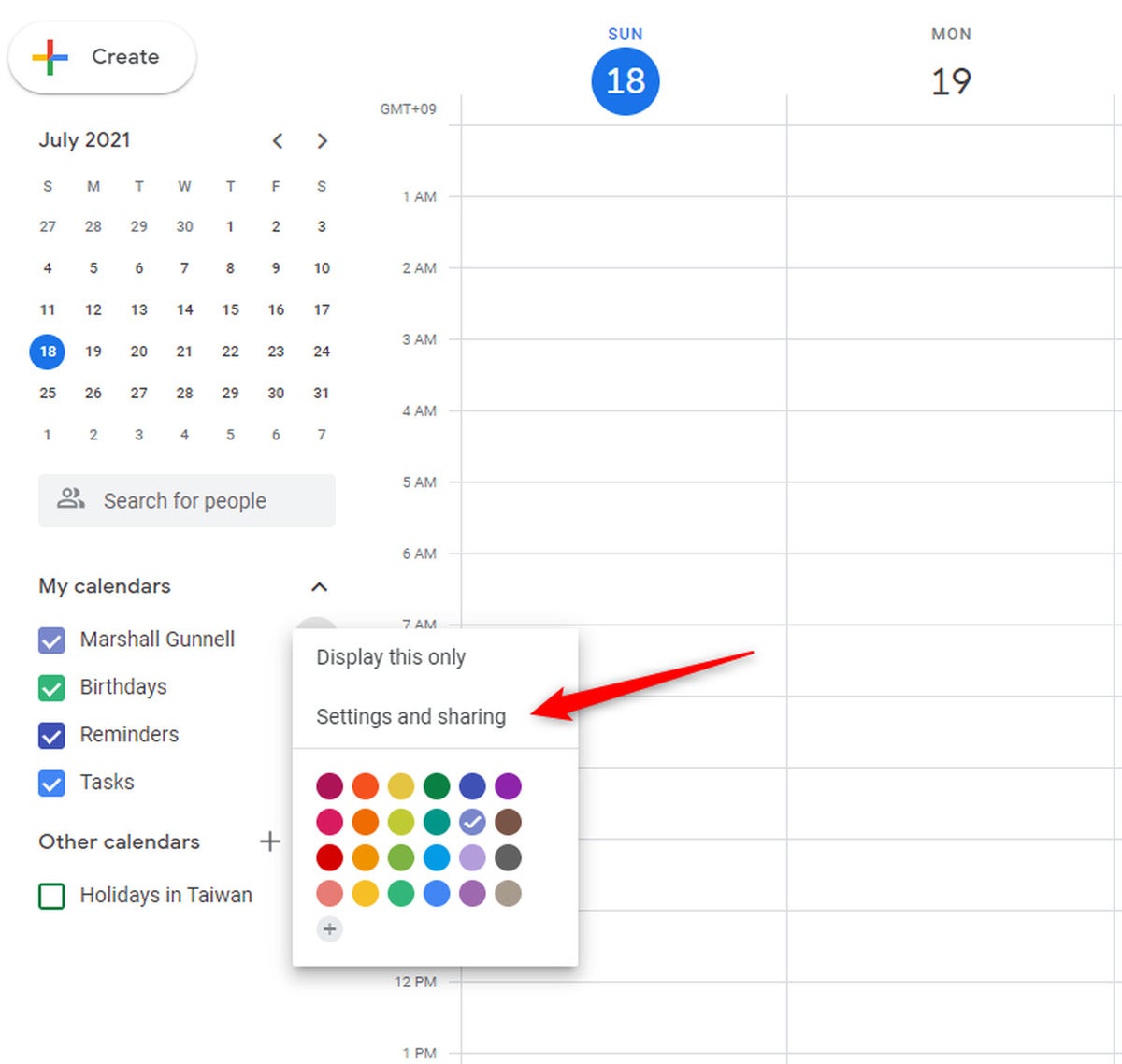 Google calendar 2021